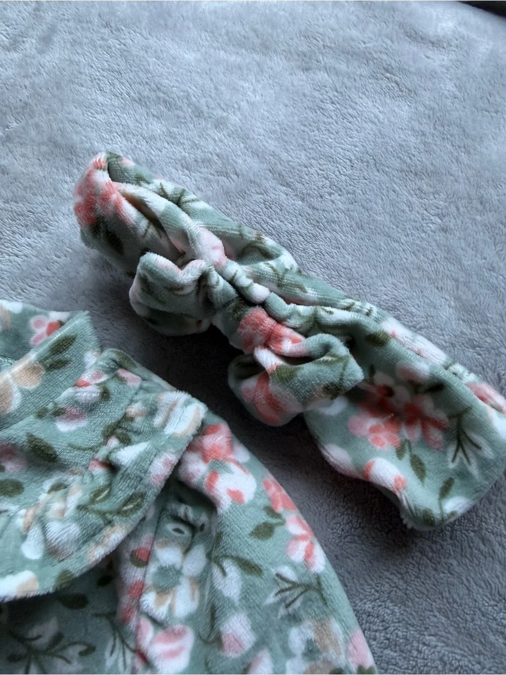 Baby Floral Two-Piece Set with Headband - Mint & Pink - Picture 2 of 6